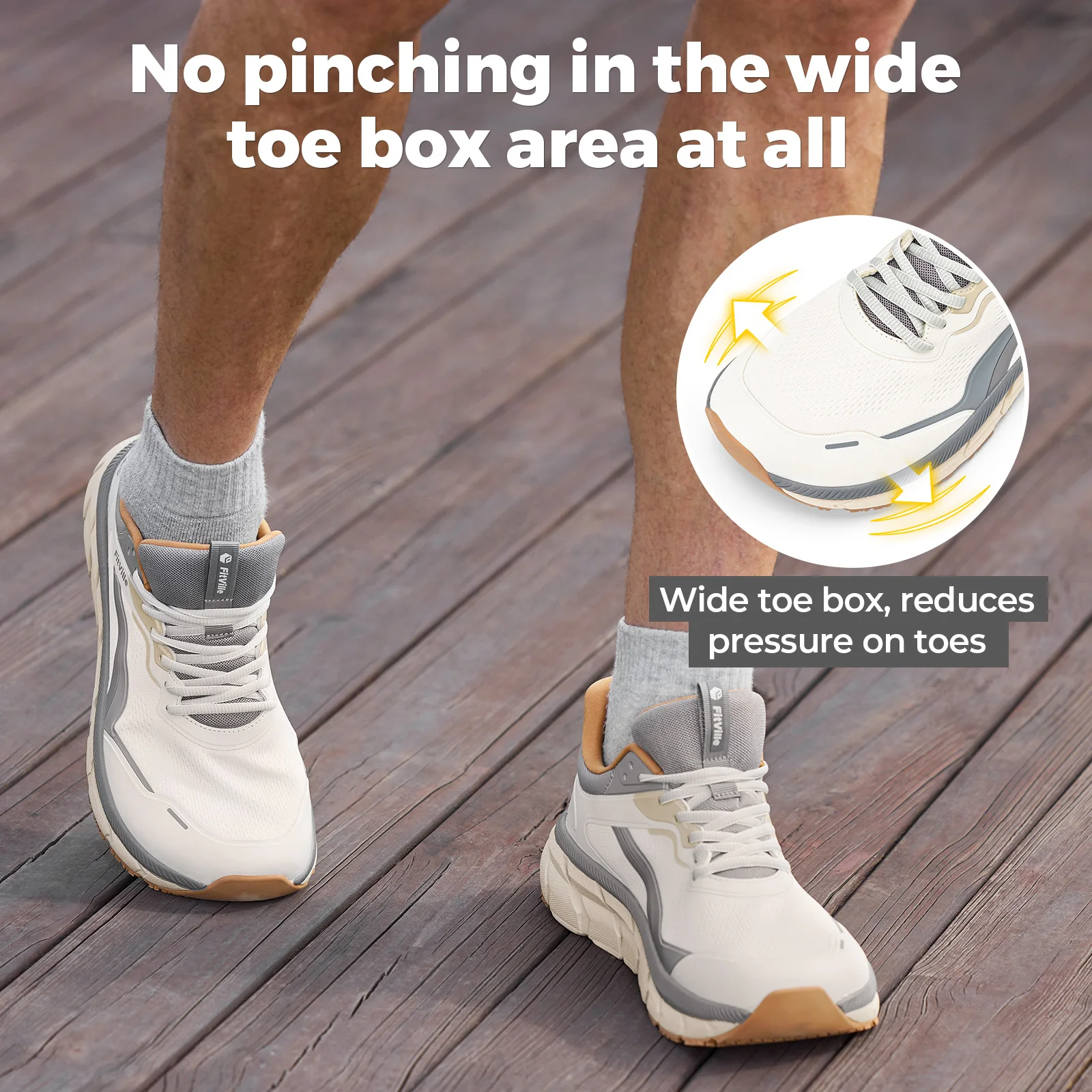 FitVille Extra Wide Toe Men's  - огляд і ціна Wide Toe Box Running Sneakers