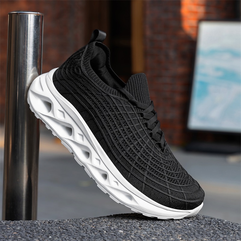 Men Wide Toe Box Diabetic Walk - огляд і ціна Knit Fabric Lace Up Sneakers